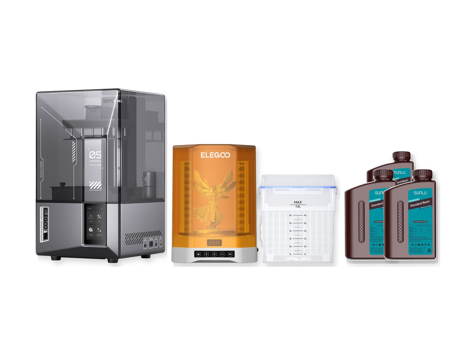 Kit Maker Studio 9K: Mars 5 Ultra + Mercury 3.0 + 3 resinas SUNLU